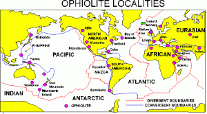 ophiolite locations globally