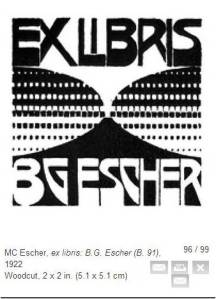 Escher woodcut volcano for Berend