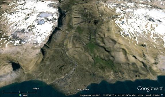 Baffin island flying from SE